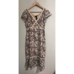 Kenneth Cole New York Women’s Size S Floral Lace Babydoll Goth  100% Silk Dress